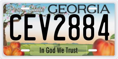 GA license plate CEV2884