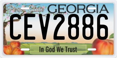 GA license plate CEV2886