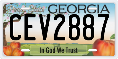 GA license plate CEV2887