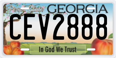 GA license plate CEV2888