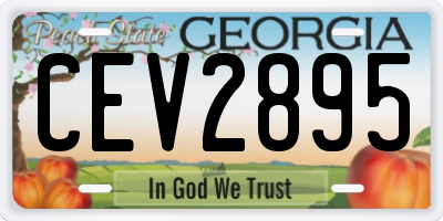 GA license plate CEV2895