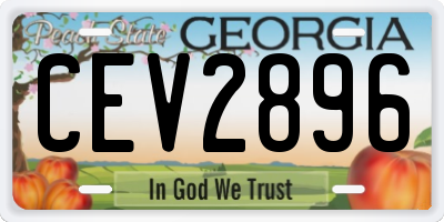 GA license plate CEV2896