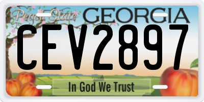 GA license plate CEV2897