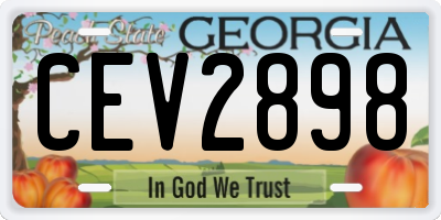 GA license plate CEV2898