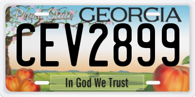 GA license plate CEV2899