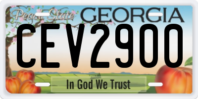 GA license plate CEV2900