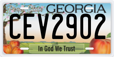 GA license plate CEV2902