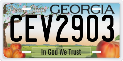 GA license plate CEV2903