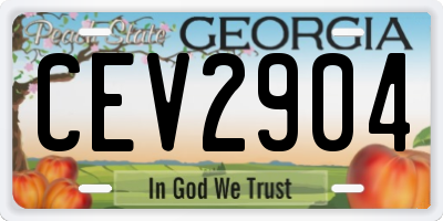 GA license plate CEV2904