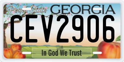 GA license plate CEV2906