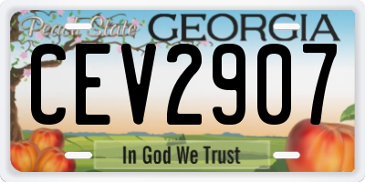GA license plate CEV2907
