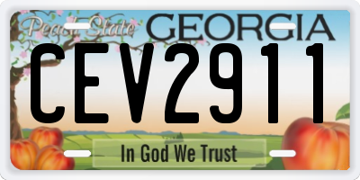 GA license plate CEV2911