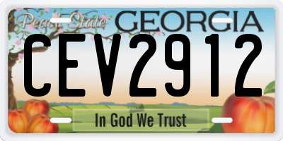 GA license plate CEV2912