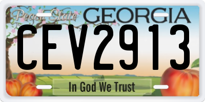 GA license plate CEV2913