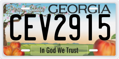 GA license plate CEV2915