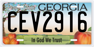 GA license plate CEV2916