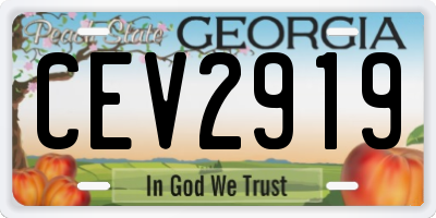 GA license plate CEV2919