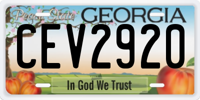 GA license plate CEV2920