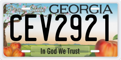 GA license plate CEV2921