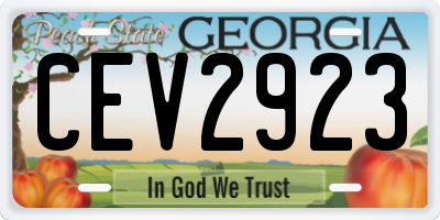 GA license plate CEV2923