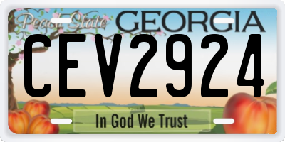 GA license plate CEV2924