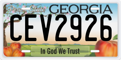 GA license plate CEV2926
