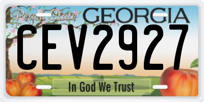 GA license plate CEV2927