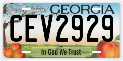 GA license plate CEV2929