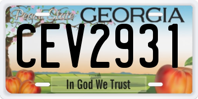 GA license plate CEV2931