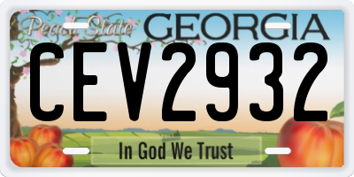 GA license plate CEV2932