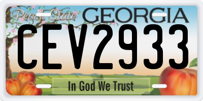 GA license plate CEV2933