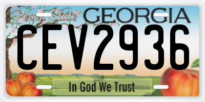 GA license plate CEV2936
