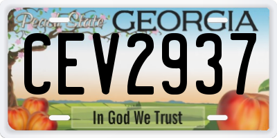 GA license plate CEV2937