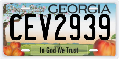 GA license plate CEV2939