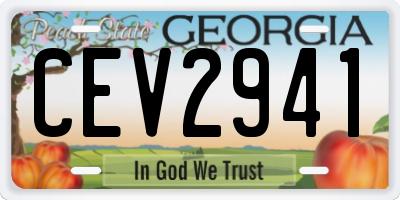 GA license plate CEV2941