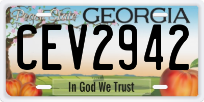 GA license plate CEV2942