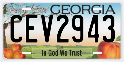 GA license plate CEV2943