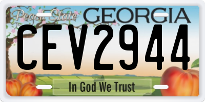 GA license plate CEV2944