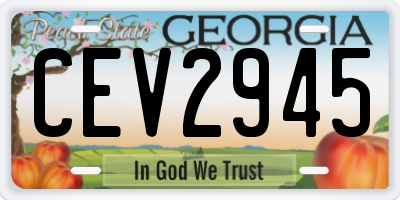 GA license plate CEV2945