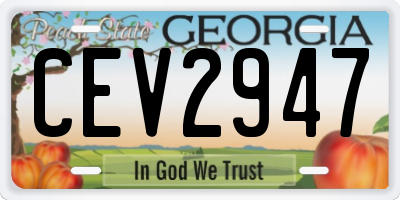 GA license plate CEV2947