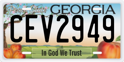 GA license plate CEV2949