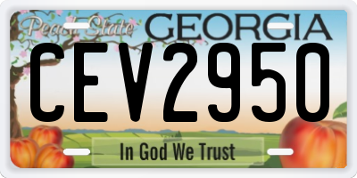 GA license plate CEV2950