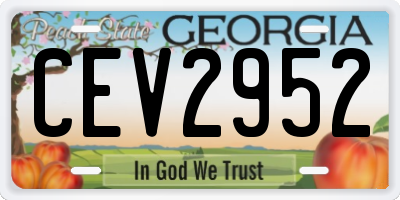 GA license plate CEV2952