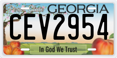 GA license plate CEV2954