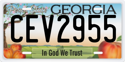 GA license plate CEV2955
