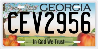 GA license plate CEV2956