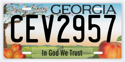 GA license plate CEV2957