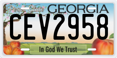 GA license plate CEV2958