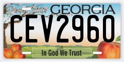 GA license plate CEV2960