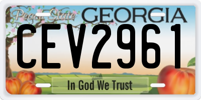 GA license plate CEV2961
